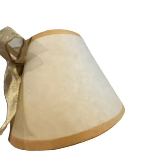 Vintage Mini Clip On Table Lamp Shades (2) Bow 4"‎ Tall Beige Coordinated Floral - Picture 9 of 12
